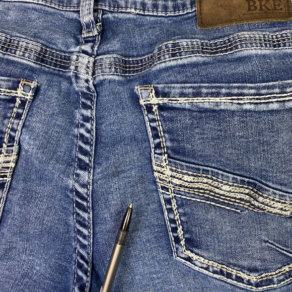 BKE Jake Bootleg Jeans Men's 36R Measures 34 x 30 Blue Stretch Denim Bootcut - Picture 6 of 14